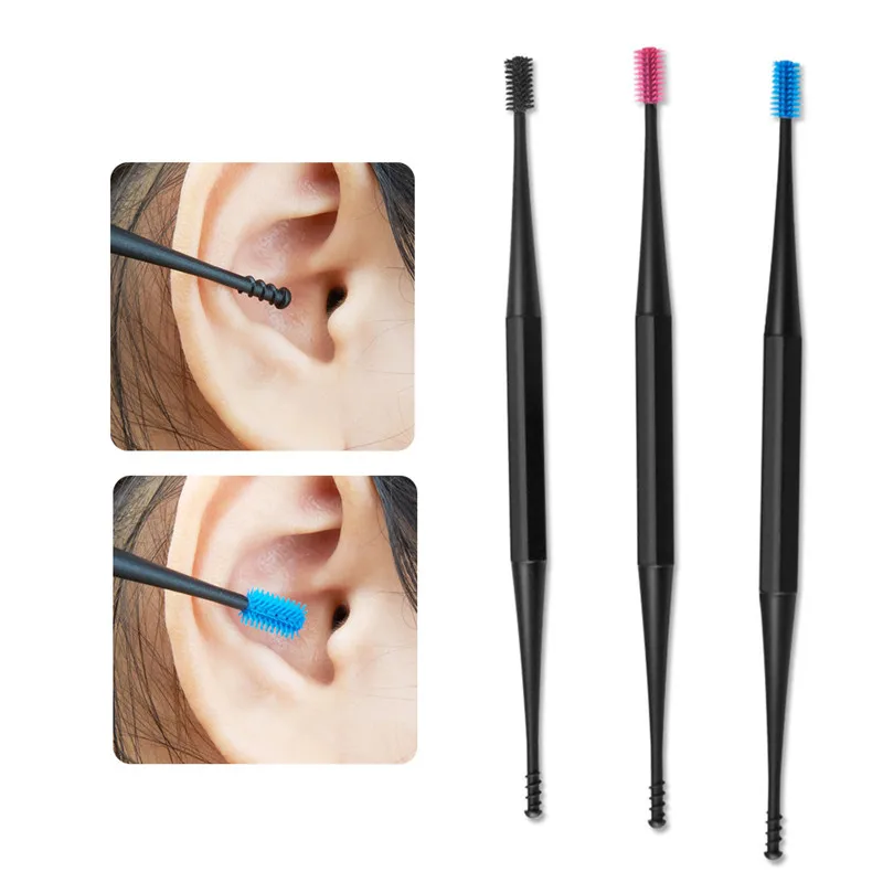 Soft Silicone Ear Pick Double-ended Earpick Ear Wax Curette Remover Ear Cleaner Spoon Spiral Ear Clean Tool Spiral Design
Soft Silicone Ear Pick Double-ended Earpick Ear Wax Curette Remover Ear Cleaner Spoon Spiral Ear Clean Tool Spiral Design