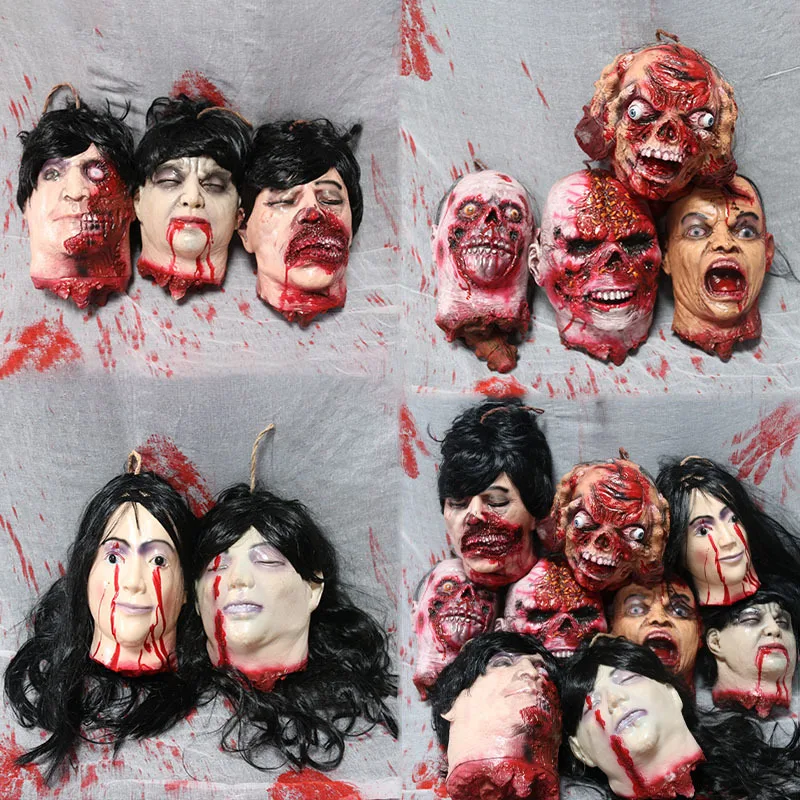 Haunted House Horror Pendant Bloody Hanging Head Disgusting Zombie Ghost Severed Head Latex Toy Halloween Party Decoration Props
Haunted House Horror Pendant Bloody Hanging Head Disgusting Zombie Ghost Severed Head Latex Toy Halloween Party Decoration Props