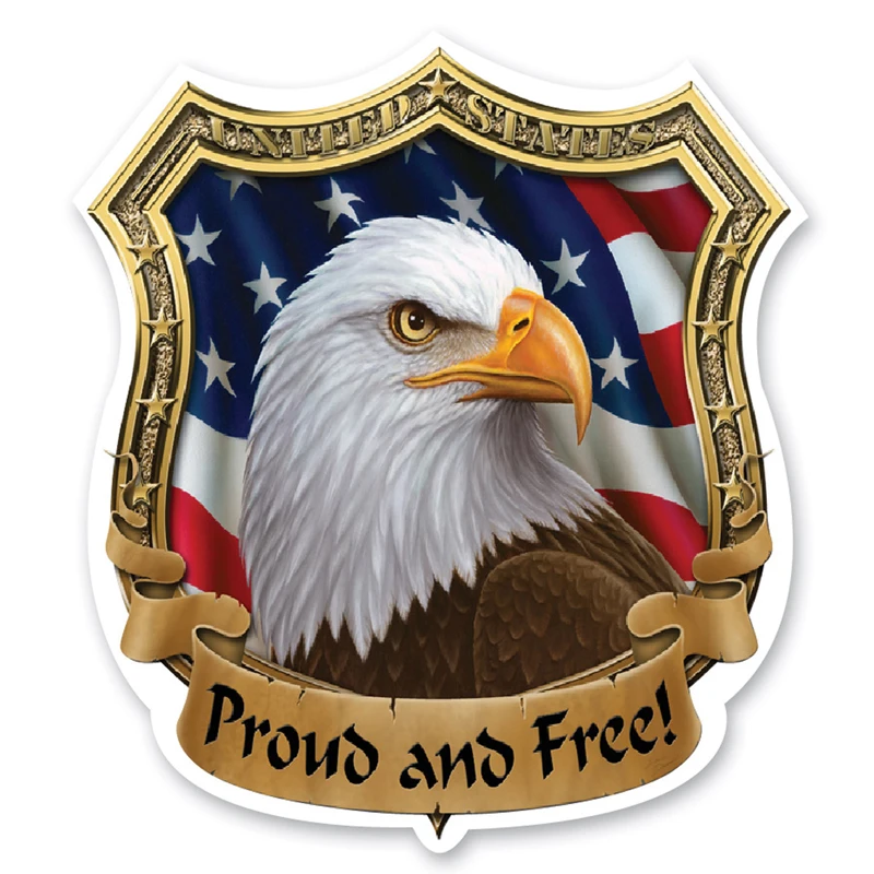 M1033# Proud and Free Car Sticker USA Eagle Shield Decal Suitable for Off-road Window Bumper Laptop Decoration
M1033# Proud and Free Car Sticker USA Eagle Shield Decal Suitable for Off-road Window Bumper Laptop Decoration