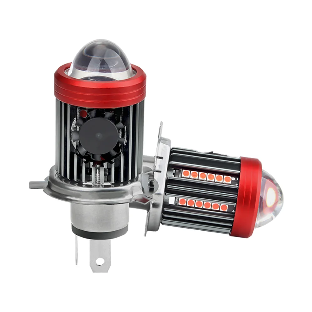 H4/BA20D LED Motorcycle Headlight Bulb Fisheye Lens Spot Light 10000LM High Low Beam White Amber Light With Blue/Red Side
H4/BA20D LED Motorcycle Headlight Bulb Fisheye Lens Spot Light 10000LM High Low Beam White Amber Light With Blue/Red Side