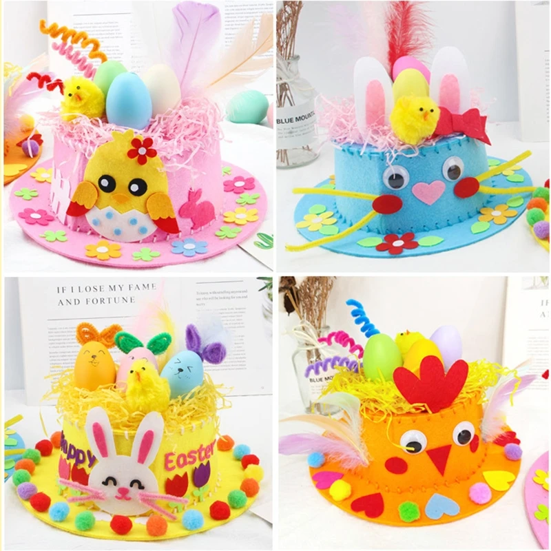 Children DIY Easter Non Woven Fabric Hat Kit Bunny Egg Material Kit Handmade Crafts for Kid Holiday Cartoon
Children DIY Easter Non Woven Fabric Hat Kit Bunny Egg Material Kit Handmade Crafts for Kid Holiday Cartoon