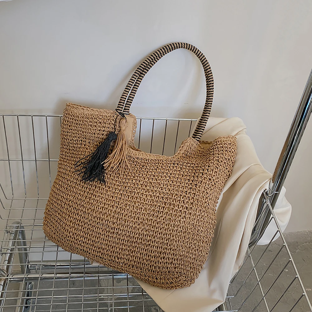 Women Woven Shoulder Bag Handmade Straw Tassel Braided Summer Beach Bag Female Casual Large Capacity Handbag Travel Bag Tote
Women Woven Shoulder Bag Handmade Straw Tassel Braided Summer Beach Bag Female Casual Large Capacity Handbag Travel Bag Tote