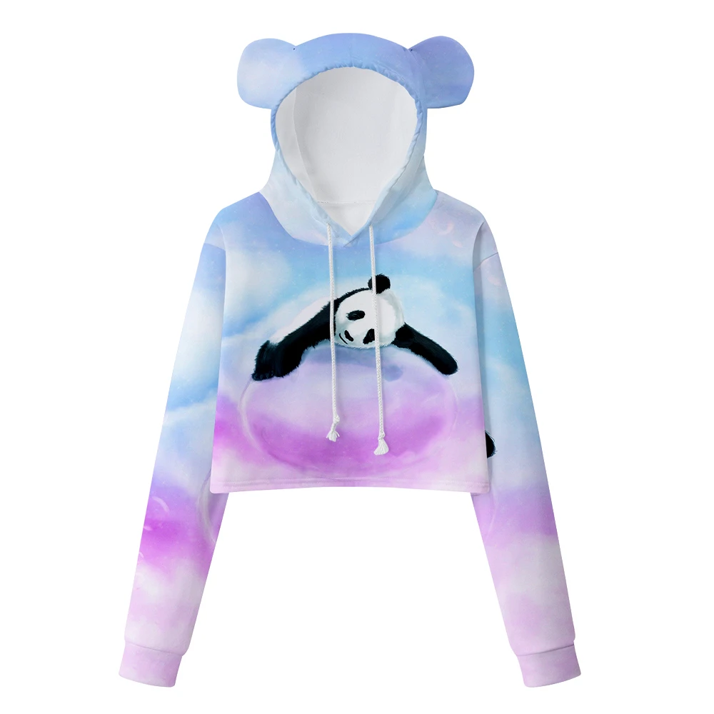 Spring New Fashion Crop Hoodie 3D Cute Panda Print Streetwear Bear Ears Hoodie Sweatshirt Sexy Women Cute Fashion Cropped Top
Spring New Fashion Crop Hoodie 3D Cute Panda Print Streetwear Bear Ears Hoodie Sweatshirt Sexy Women Cute Fashion Cropped Top
