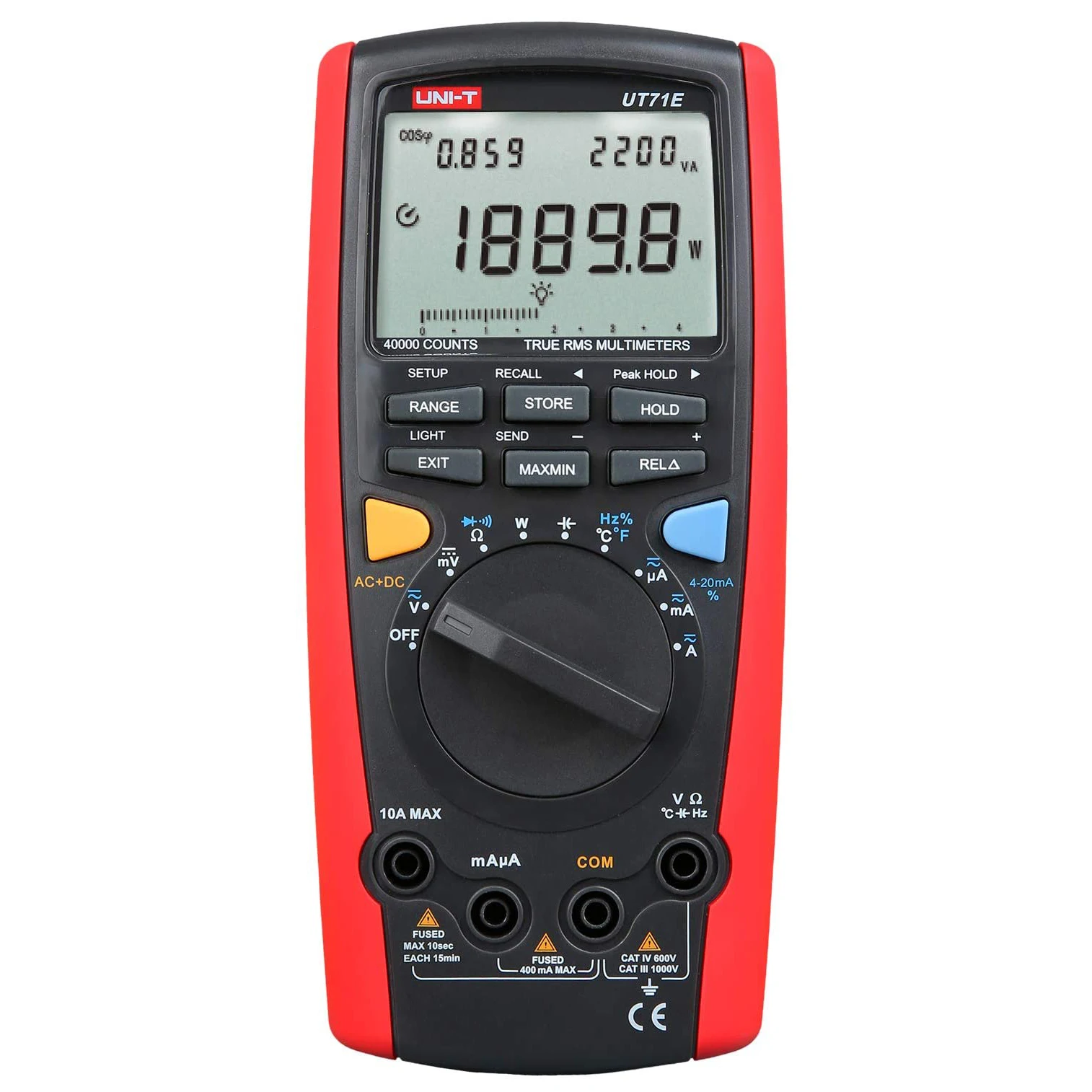 UNI-T UT71E 40000 Counts Digital Multimeter Multi Meter Ohmmeter Voltmeter Ampmeter Capacitance Meter Frequency Counter 
UNI-T UT71E 40000 Counts Digital Multimeter Multi Meter Ohmmeter Voltmeter Ampmeter Capacitance Meter Frequency Counter