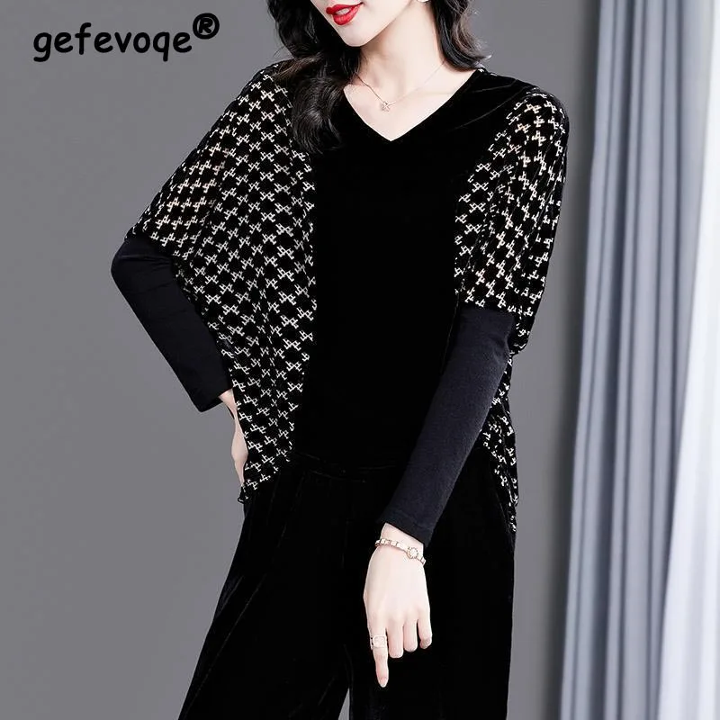 Женская Вельветовая Футболка с рукавами «летучая мышь», свободного покроя 
Женская Вельветовая Футболка с рукавами «летучая мышь», свободного покроя