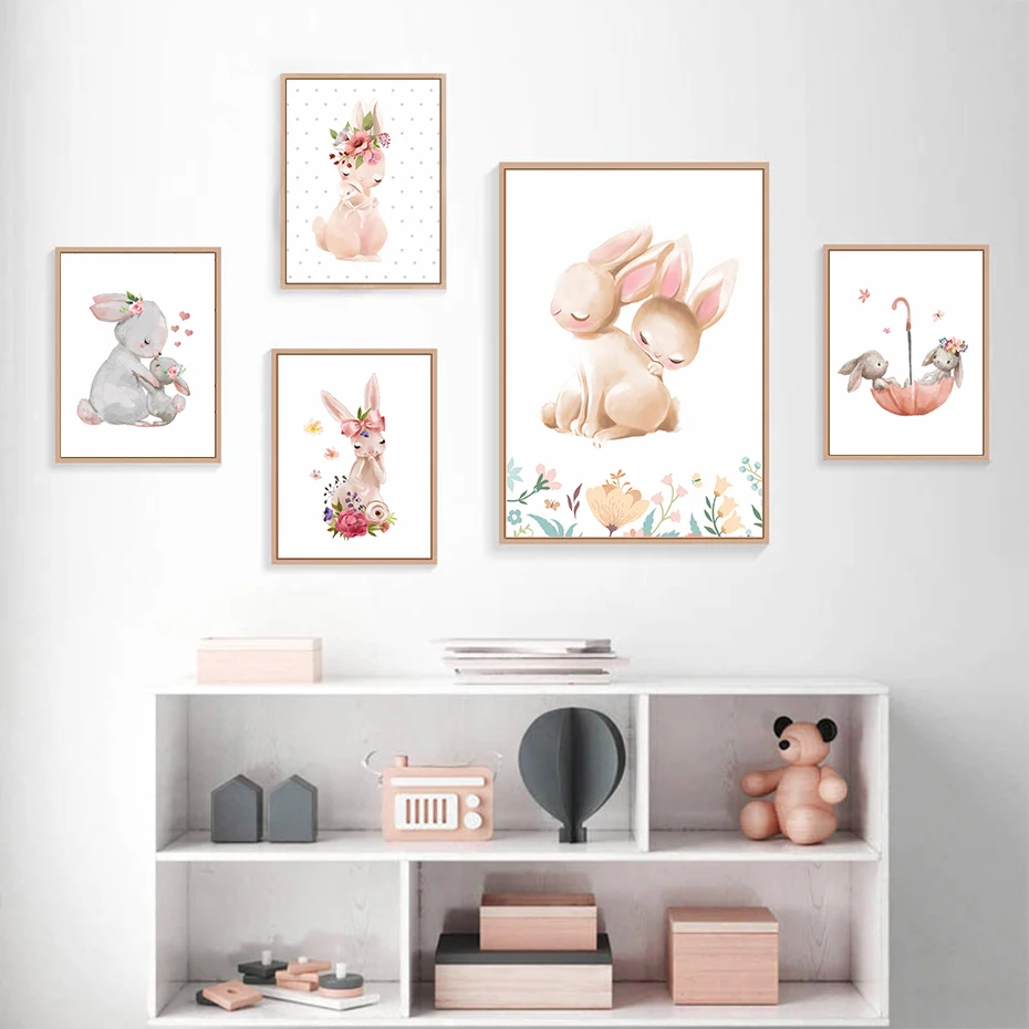 Mother and Baby Rabbit Personalized Baby's Name Custom Pink Flower Canva Painting Wall Art Prints Poster Picture Girl Room Decor
Mother and Baby Rabbit Personalized Baby's Name Custom Pink Flower Canva Painting Wall Art Prints Poster Picture Girl Room Decor