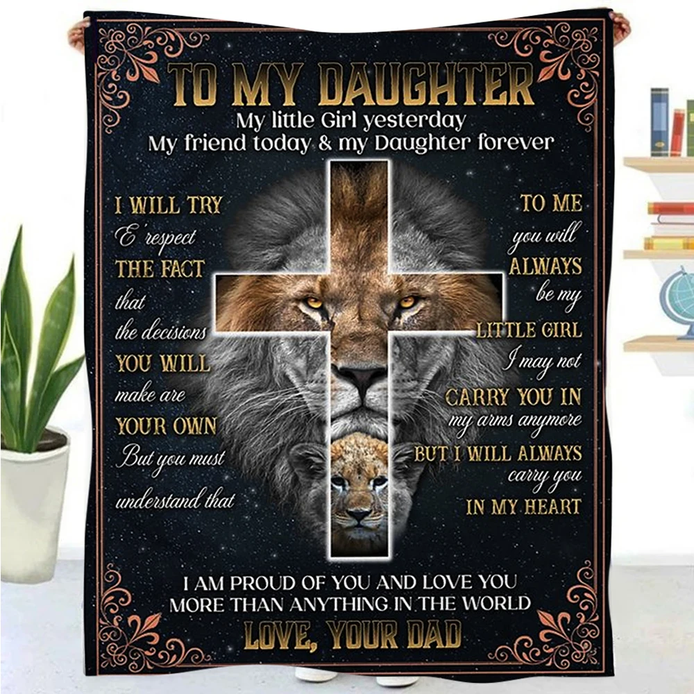 

TOADDMOS Ultra Warm Tiger Print Coral Fleece Blanket Husband Fiery Love And Cross The Day I Met You Blanket From Wife Home Decor