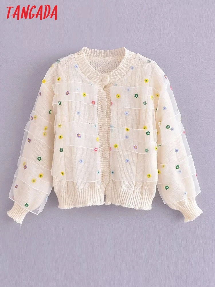 Tangada Women Mesh Emboridery Sweet Cardigan Vintage Jumper 2022 Female Knitted Cardigan 3W63
Tangada Women Mesh Emboridery Sweet Cardigan Vintage Jumper 2022 Female Knitted Cardigan 3W63
