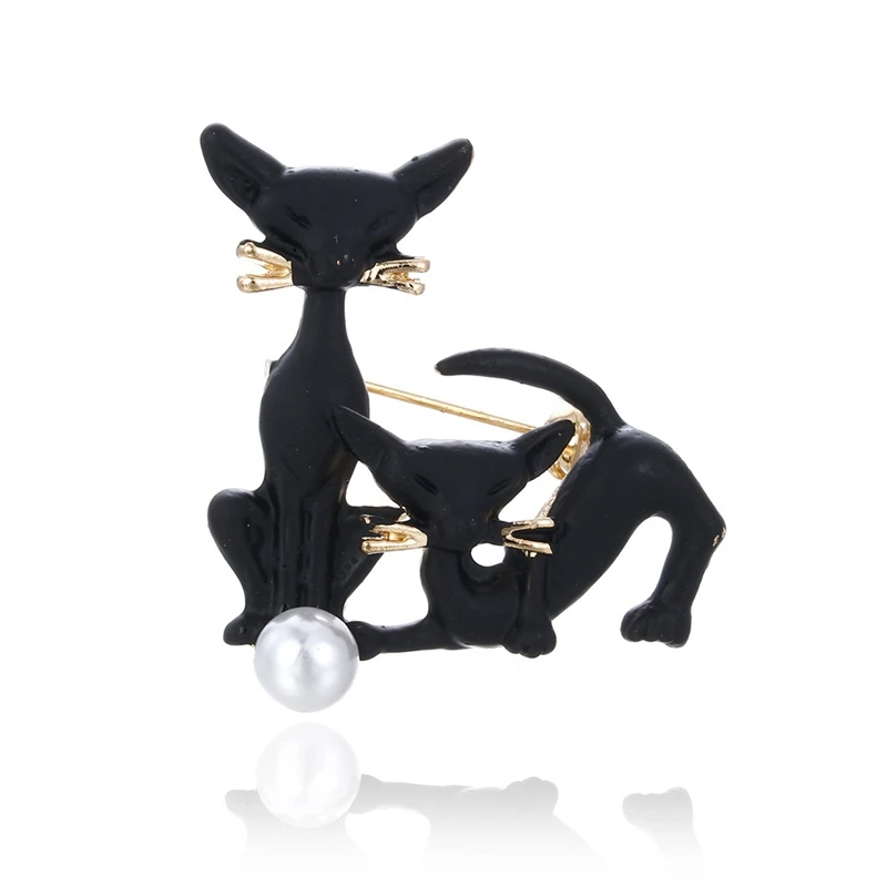 Personality Creative Couple Black Cat Pearl Pins Brooch Suit Decoration Animal Badges Corsage Gift Women's Stylish Brooches
Personality Creative Couple Black Cat Pearl Pins Brooch Suit Decoration Animal Badges Corsage Gift Women's Stylish Brooches