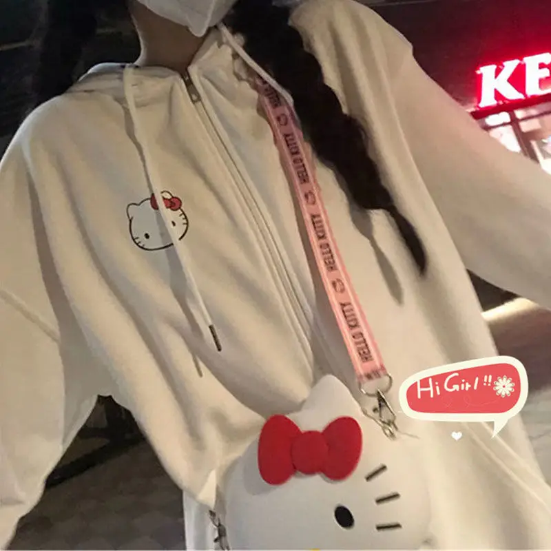 Новинка, кавайная Y2K Sanriode Толстовка Hellokitty с капюшоном, милый мультяшный студент Jk, свободная повседневная куртка на молнии Ins для пары
Новинка, кавайная Y2K Sanriode Толстовка Hellokitty с капюшоном, милый мультяшный студент Jk, свободная повседневная куртка на молнии Ins для пары