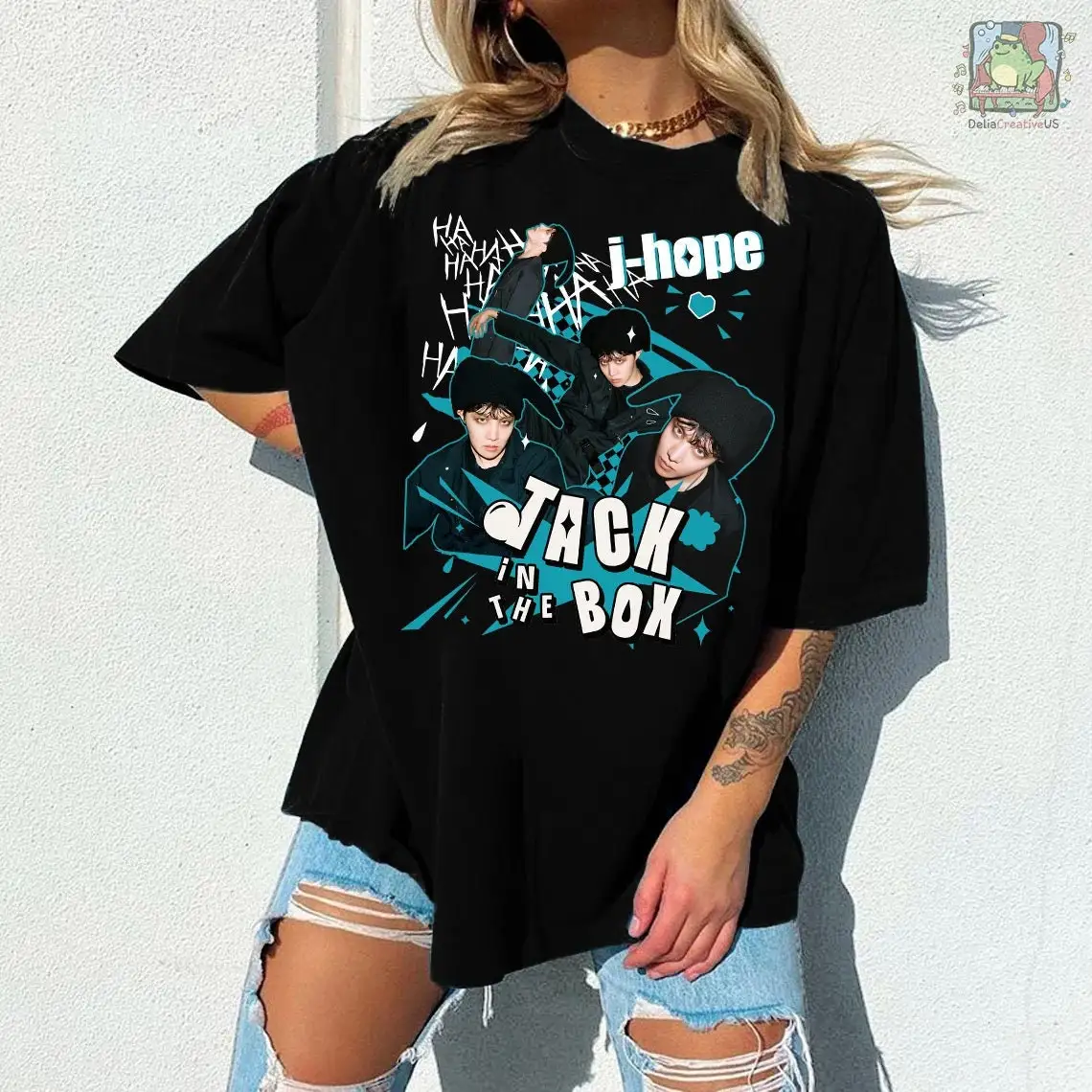 

JHOPE Jack In Die Box T Hemd Frauen Casual Druck J-hoffen Mehr T-shirt Korean Mode Streetwear T Shirts sommer Kurzarm Tees