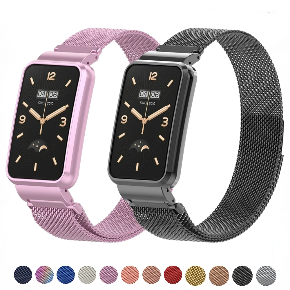 

Milanese Strap + Metal Case For Xiaomi Mi Band 7 Pro Smart Watch Magnetic Stainless Steel Wristband Correa for MiBand 7 Pro Belt