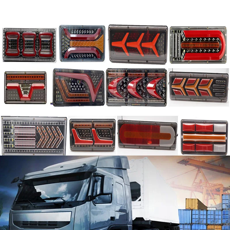 

2X 33cm Dynamic LED Truck Tail Light Turn Signal Rear Brake Lights Reverse Signal Lamp Trailer Lorry Bus Caravan Camper 12/24V