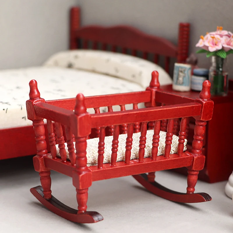 1 pc 1:12 DollHouse Miniature Wooden Nursery Cradle Baby Crib Dolls Furniture Cardle Baby Bed Kids Toys 
1 pc 1:12 DollHouse Miniature Wooden Nursery Cradle Baby Crib Dolls Furniture Cardle Baby Bed Kids Toys