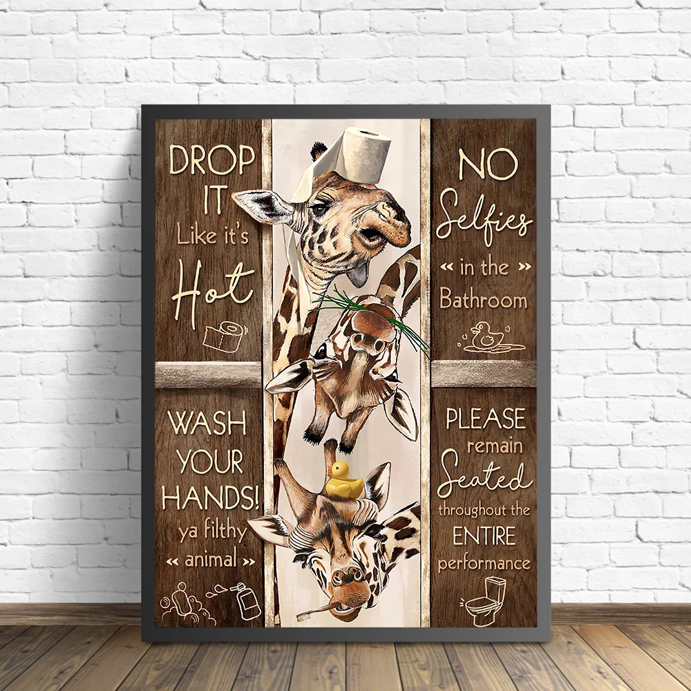Toilet Rules Wall Art Canvas Painting Funny Bathroom Animal Cow Donkey Giraffe Posters and Prints Picture Bathroom Home Decor
Toilet Rules Wall Art Canvas Painting Funny Bathroom Animal Cow Donkey Giraffe Posters and Prints Picture Bathroom Home Decor