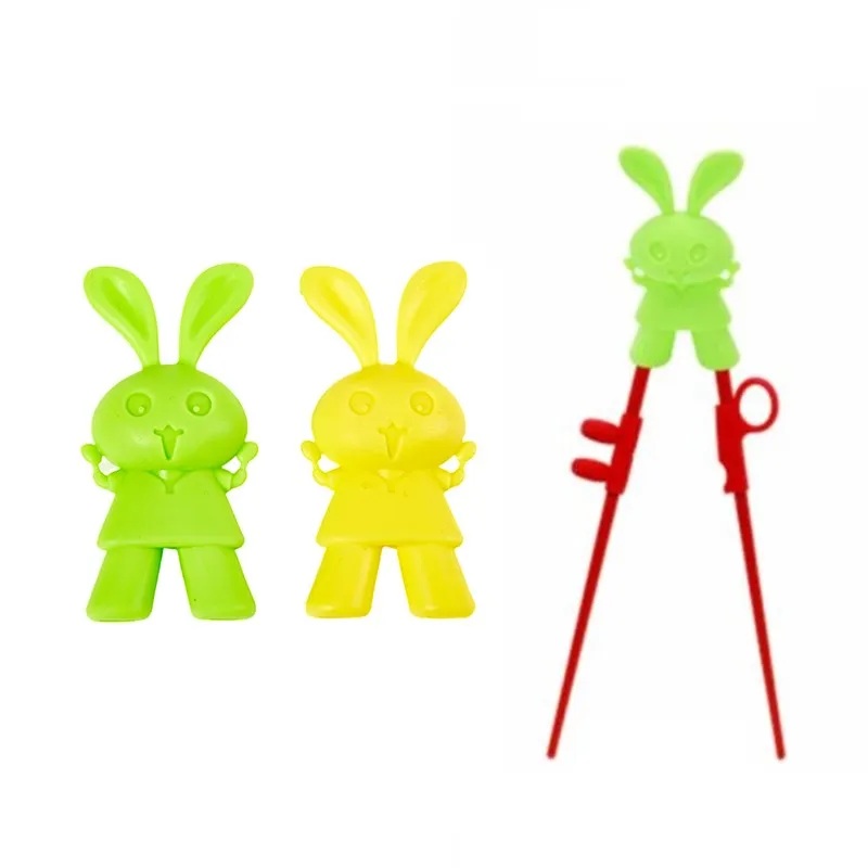 

1 Pc Brand New And High Quality Reusable Rabbit Shaped Silicone Chopsticks Head Food Grade Baby Learning Aid Eating Chopsticks