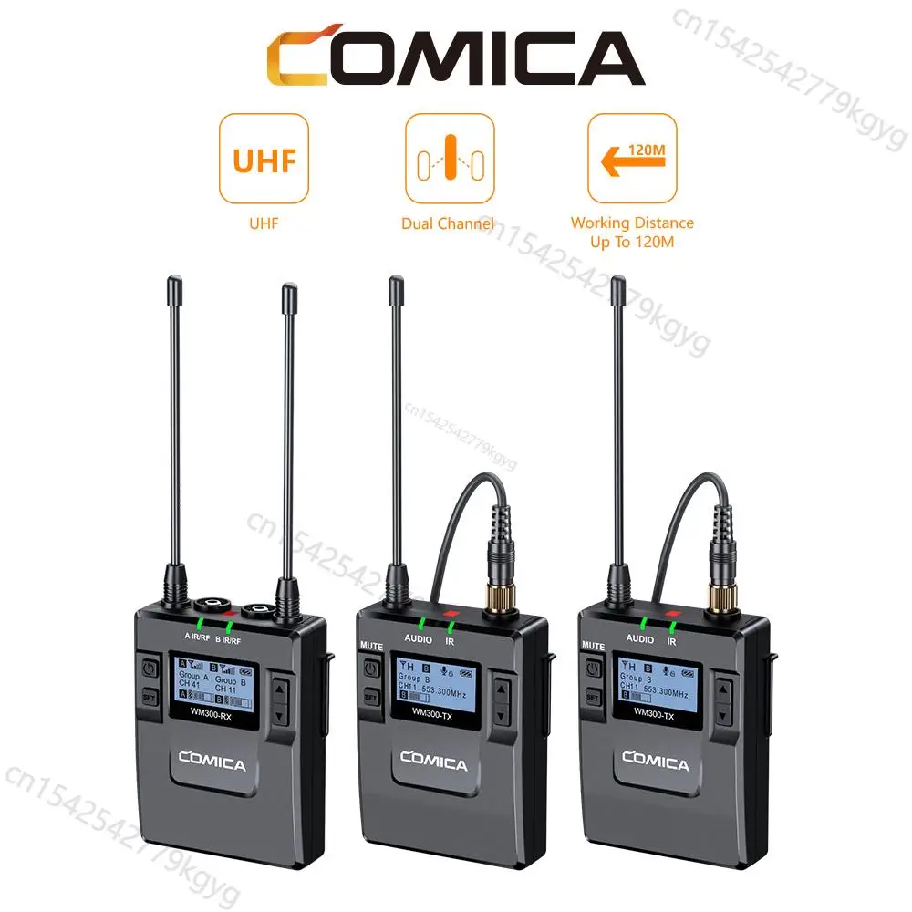 Comica CVM-WM300 UHF Wireless Lavalier Microphone Lapel Mic for Canon Nikon DSLR Camera Camcorder Smartphone Video Recording
Comica CVM-WM300 UHF Wireless Lavalier Microphone Lapel Mic for Canon Nikon DSLR Camera Camcorder Smartphone Video Recording