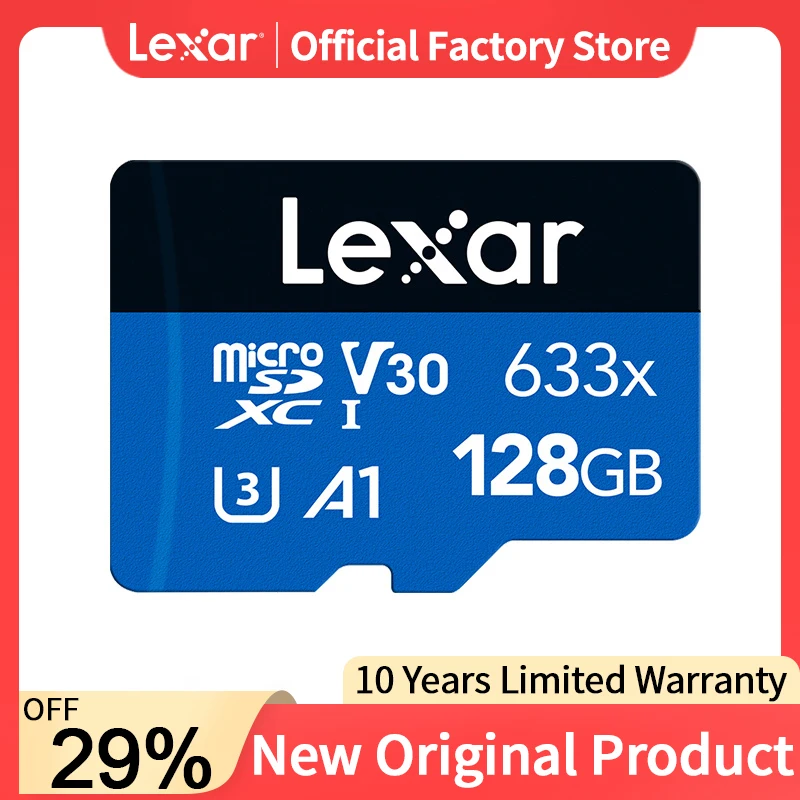 SD-карта Lexar оригинальная карта памяти Micro SD 633X флэш-карты 128 ГБ 256 64 32 512 SDXC 4K Class 10 для