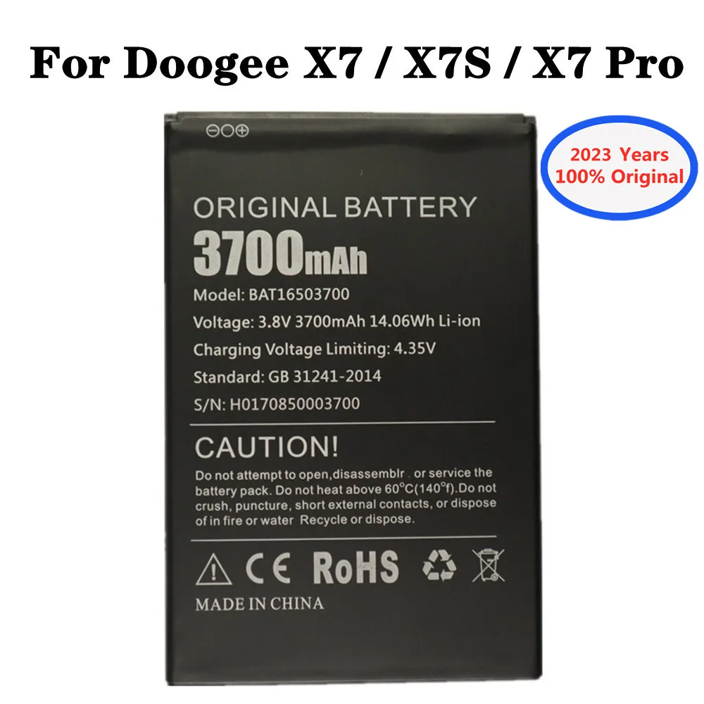 2023 год, новинка, 100% оригинальный аккумулятор Для Doogee X7 / X7 Pro, 3700 мАч, BAT16503700, Фотоэлементы с номером отслеживания 
2023 год, новинка, 100% оригинальный аккумулятор Для Doogee X7 / X7 Pro, 3700 мАч, BAT16503700, Фотоэлементы с номером отслеживания