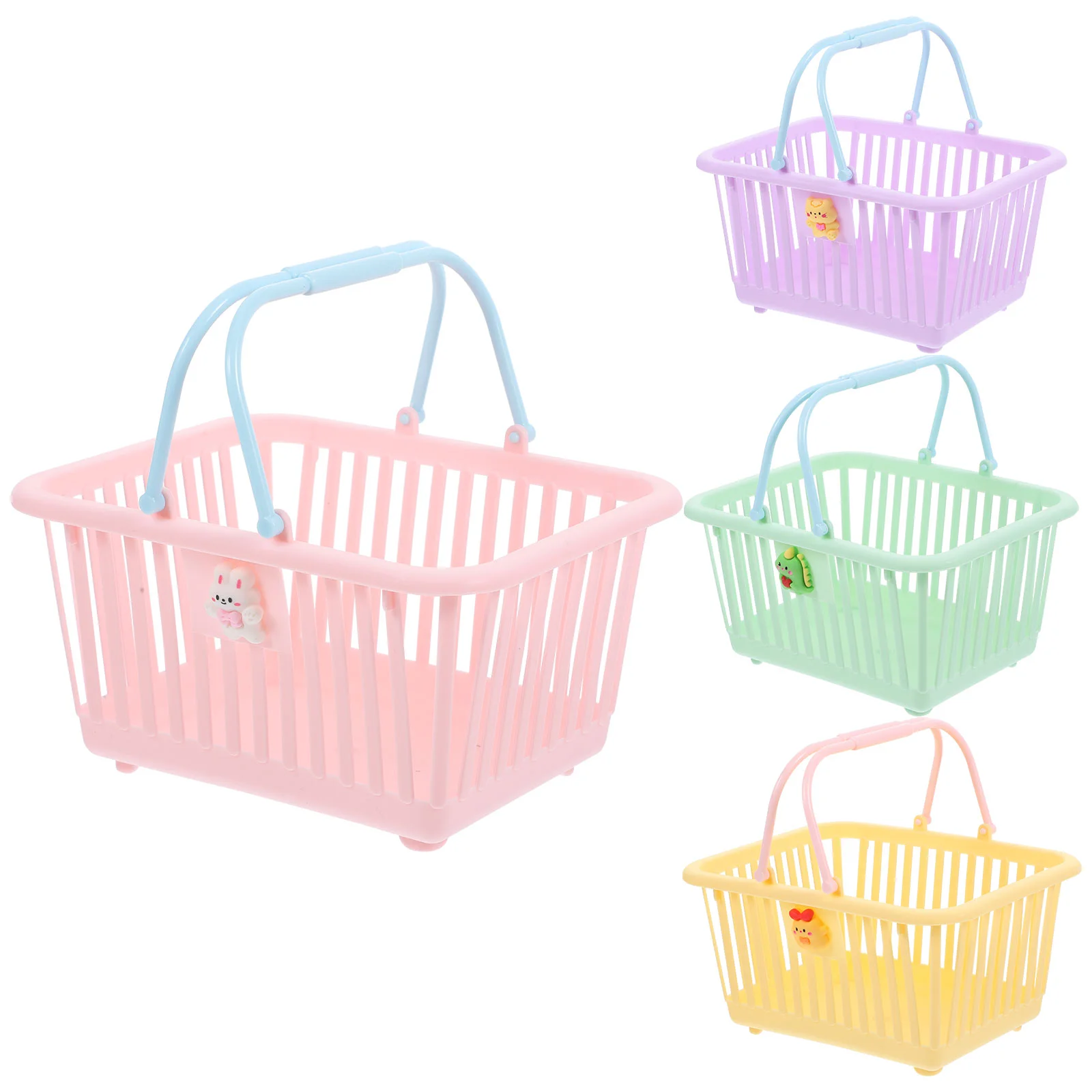 4 Pcs Plastic Baskets Cute Organizing Storage Container Toy Shower Shopping Mini Cart
4 Pcs Plastic Baskets Cute Organizing Storage Container Toy Shower Shopping Mini Cart