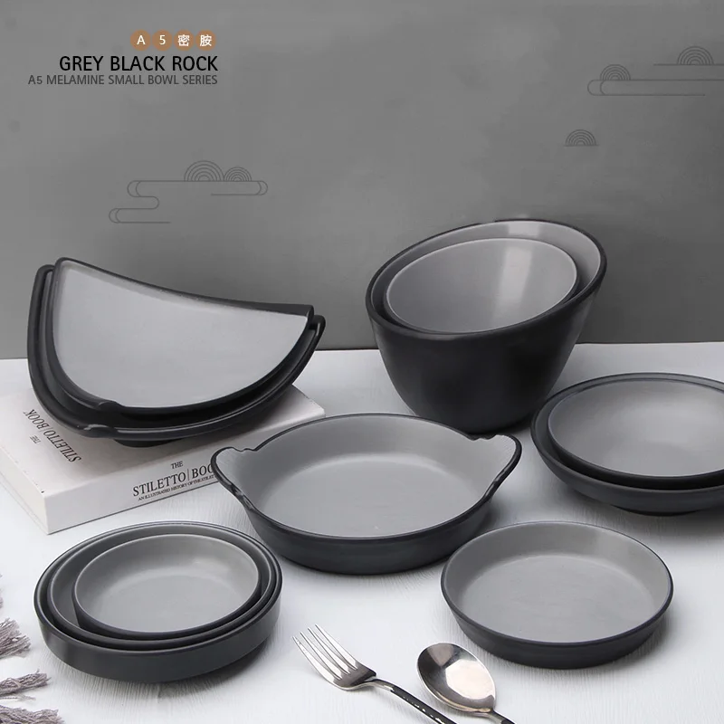 Restaurant creative dish plate melamine imitation porcelain Special-shaped cold dish bar snack plate gray black rock color
Restaurant creative dish plate melamine imitation porcelain Special-shaped cold dish bar snack plate gray black rock color