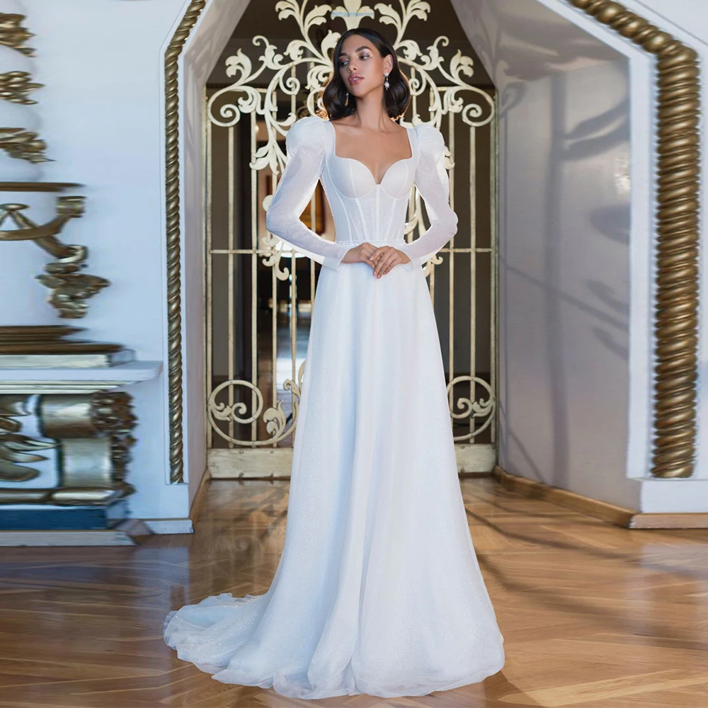Summer 2022 Bride Wedding Dress Puff Sleeve Sweep Train Chiffon Bridal Gown Sweetherat Neck A Line Zipper Back Vestido De Noche
Summer 2022 Bride Wedding Dress Puff Sleeve Sweep Train Chiffon Bridal Gown Sweetherat Neck A Line Zipper Back Vestido De Noche