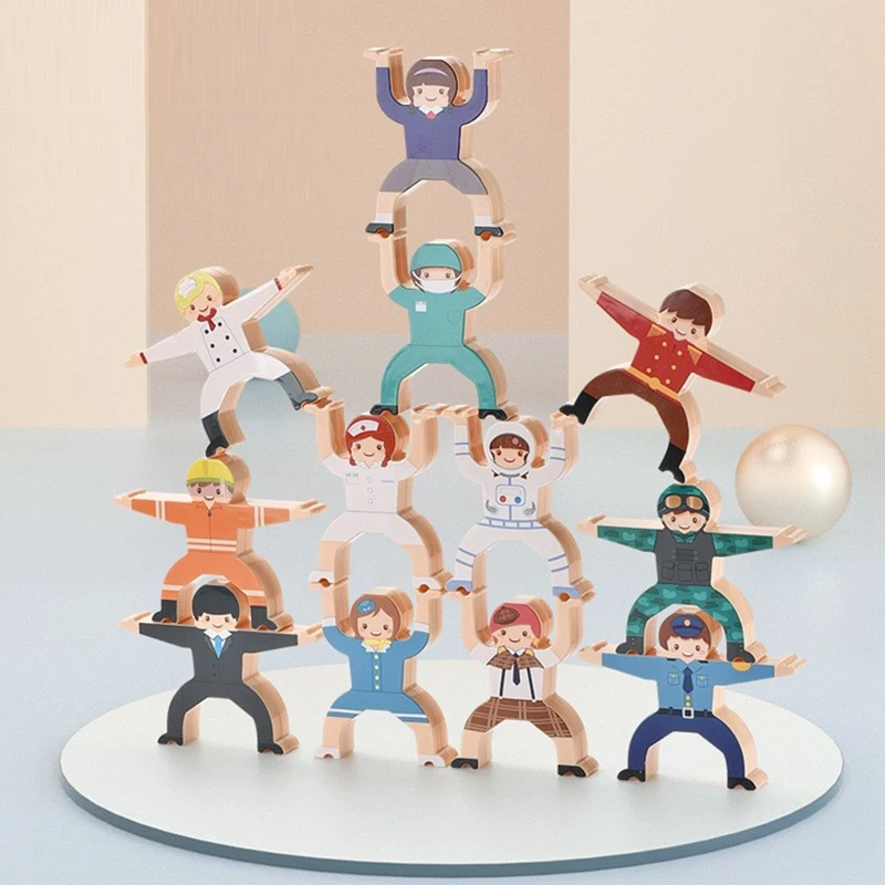 Children Wooden Stacking Game Character Occupation Balance Building Blocks Toddler Educational Stacking Block Toys Set
Children Wooden Stacking Game Character Occupation Balance Building Blocks Toddler Educational Stacking Block Toys Set