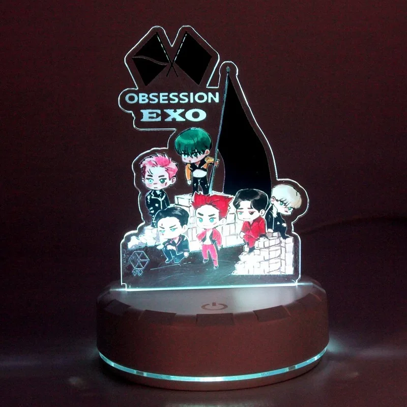 New Kpop Merch EXO Cartoon LED Night Lights Decorative Color Changing 3D Lamps Desktop Bedside Light Anime Bedroom Decor Gifts
New Kpop Merch EXO Cartoon LED Night Lights Decorative Color Changing 3D Lamps Desktop Bedside Light Anime Bedroom Decor Gifts
