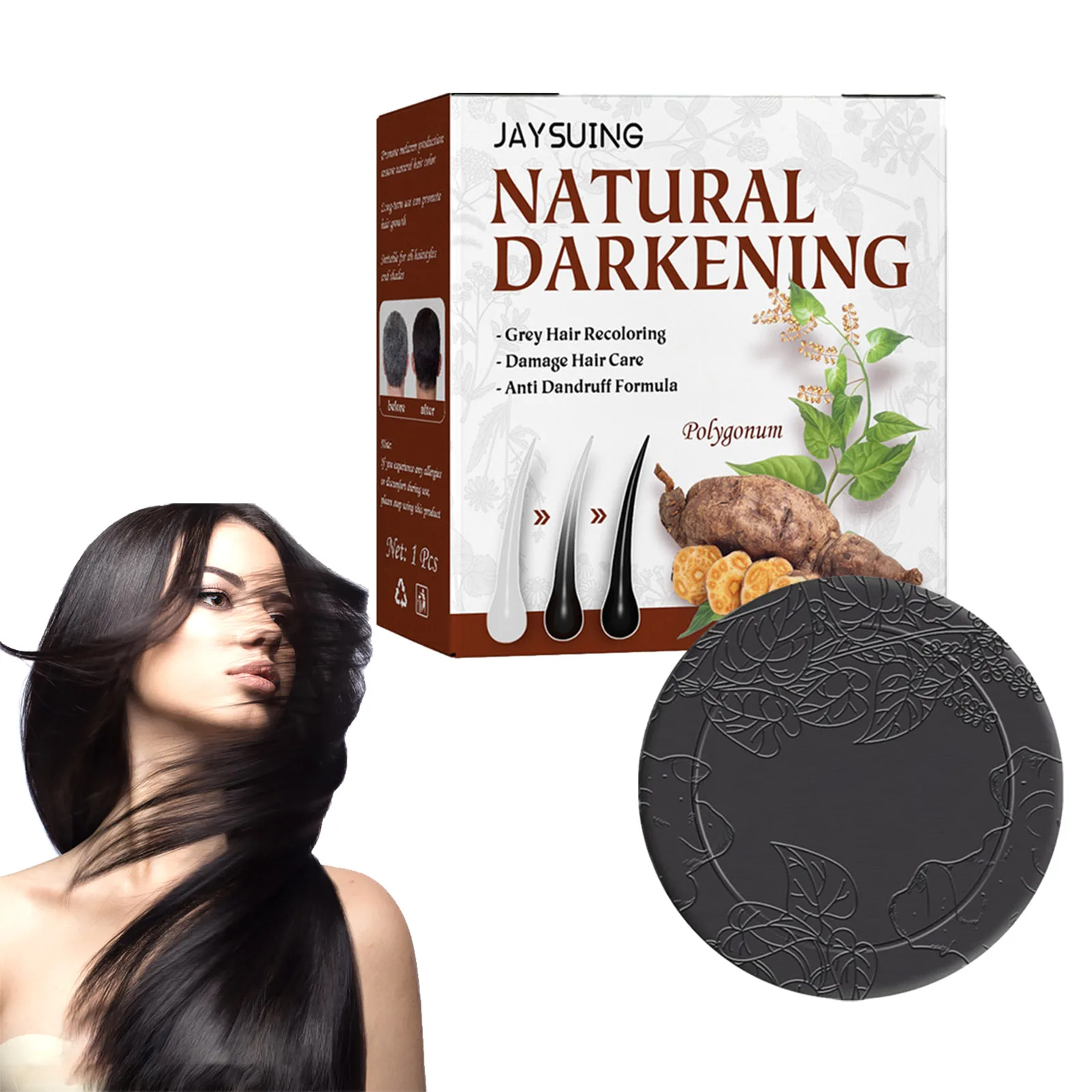 Polygonum Hair Darkening Shampoo Soap Bar Repair Gray White Hair Color to black He Shou Wu Essence Hair Soap
Polygonum Hair Darkening Shampoo Soap Bar Repair Gray White Hair Color to black He Shou Wu Essence Hair Soap