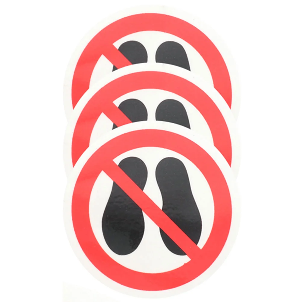 

3 Pcs Do Not Step Stickers Floor Warning Sign Peel Safety Caution Decal Label Pet Adhesive Here Round
