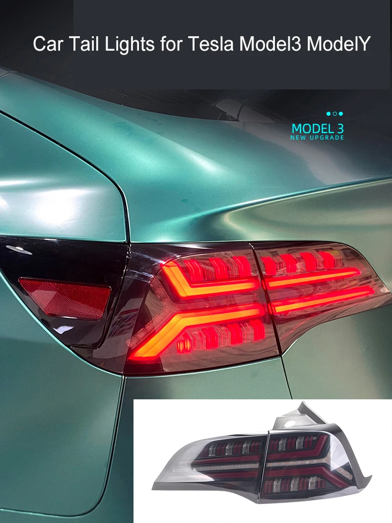 Car Tail Lights for Tesla Model3 ModelY 2017 - 2021 Taillights Led Assembly Sequential Dynamic Turn Signal Dual Reverse Lamps
Car Tail Lights for Tesla Model3 ModelY 2017 - 2021 Taillights Led Assembly Sequential Dynamic Turn Signal Dual Reverse Lamps