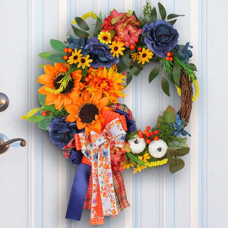 1/2pc 40cm Sunflower wreath Fall harvest Festival rutual style door hanging Thanksgiving home garden decoration real rattan base
1/2pc 40cm Sunflower wreath Fall harvest Festival rutual style door hanging Thanksgiving home garden decoration real rattan base