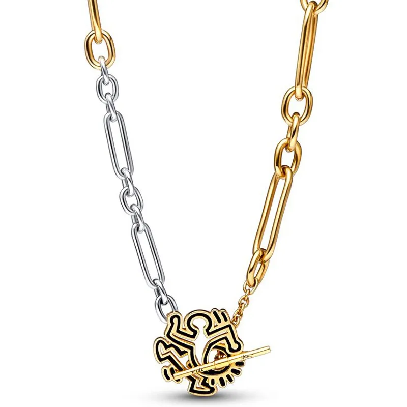 Authentic 925 Sterling Silver Two-tone Twisted Figure T-bar Pendant Necklace For Women Bead Charm Diy Fashion Jewelry
Authentic 925 Sterling Silver Two-tone Twisted Figure T-bar Pendant Necklace For Women Bead Charm Diy Fashion Jewelry