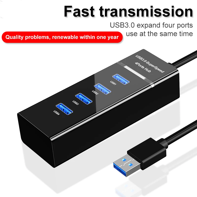 4-Port Splitter USB 3.0 Hub High Speed Splitter USB Adapter Extension Cable Desktop Laptop Adapter USB Hub
4-Port Splitter USB 3.0 Hub High Speed Splitter USB Adapter Extension Cable Desktop Laptop Adapter USB Hub
