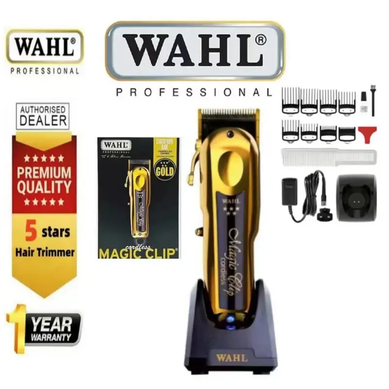 

Wahl 8148 Professional - 5-Star Magic Clip Red Cord/Cordless Hair Clipper With Charging Stand For Barbers and Stylists