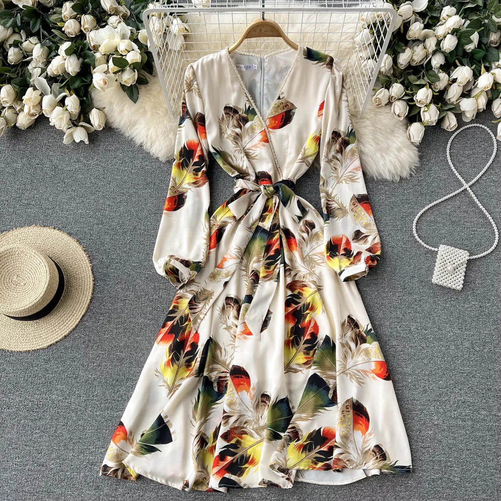 Aibeautyer New Casual Spring Autumn Floral Print Slim Lady Full Dress A Line V Neck Mid-Calf Chiffon Pullover Women Dresses
Aibeautyer New Casual Spring Autumn Floral Print Slim Lady Full Dress A Line V Neck Mid-Calf Chiffon Pullover Women Dresses