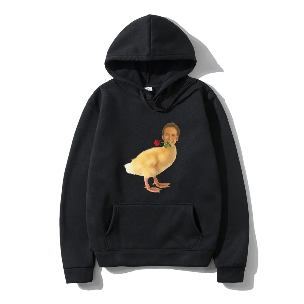 Nicolas Cage Duck 2022 Classic Cute and Funny Print Winter Long Sleeve Thick Loose Casual Design Niche Sports Man Hoodie Simple
Nicolas Cage Duck 2022 Classic Cute and Funny Print Winter Long Sleeve Thick Loose Casual Design Niche Sports Man Hoodie Simple