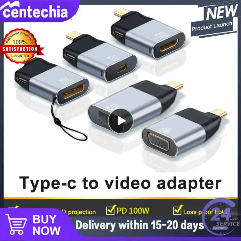 

1 ~ 8 шт. мини-адаптер Тип C в HDMI-совместимый/Dp/VGA адаптер USB Тип C PD 100 Вт кабель 4K конвертер для телефона Samsung Huawei ПК
