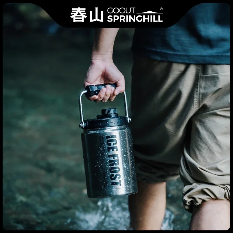 Изолированное ведро для льда GOOUT SPRINGHILL кемпинга черненое из нержавеющей стали