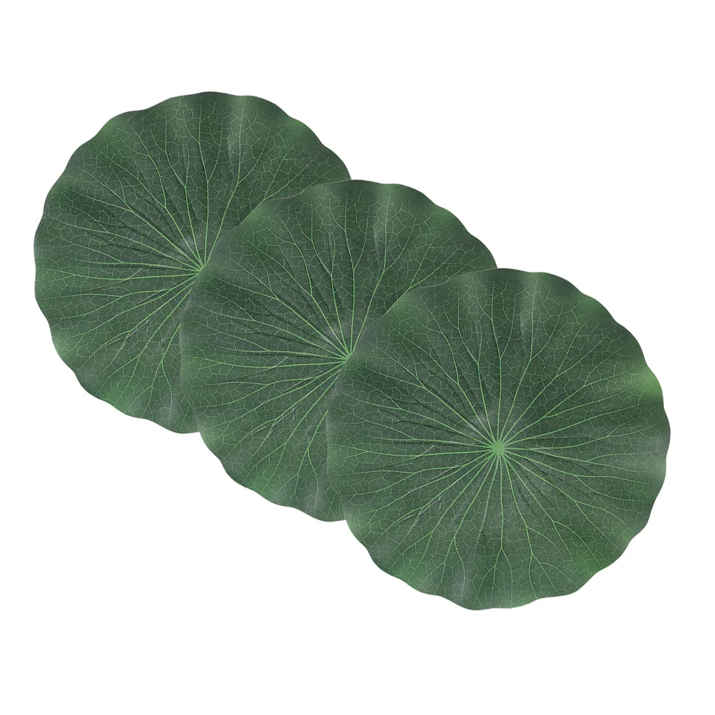 

3 Pcs Simulated Lotus Leaf Fishpond Round Tank Garden Leaves Photography Props Floating Fake Ornament Water Pool Decor