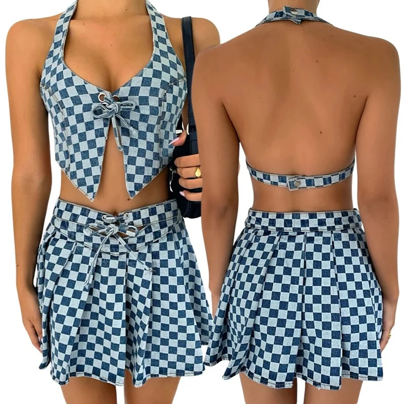 Women's Mini Sexy Denim Skirt High Waist Plaid Printed Hollow Lace-up A-line Skirt Sexy Temperament Denim Skirt Harajuku Skirt
Women's Mini Sexy Denim Skirt High Waist Plaid Printed Hollow Lace-up A-line Skirt Sexy Temperament Denim Skirt Harajuku Skirt