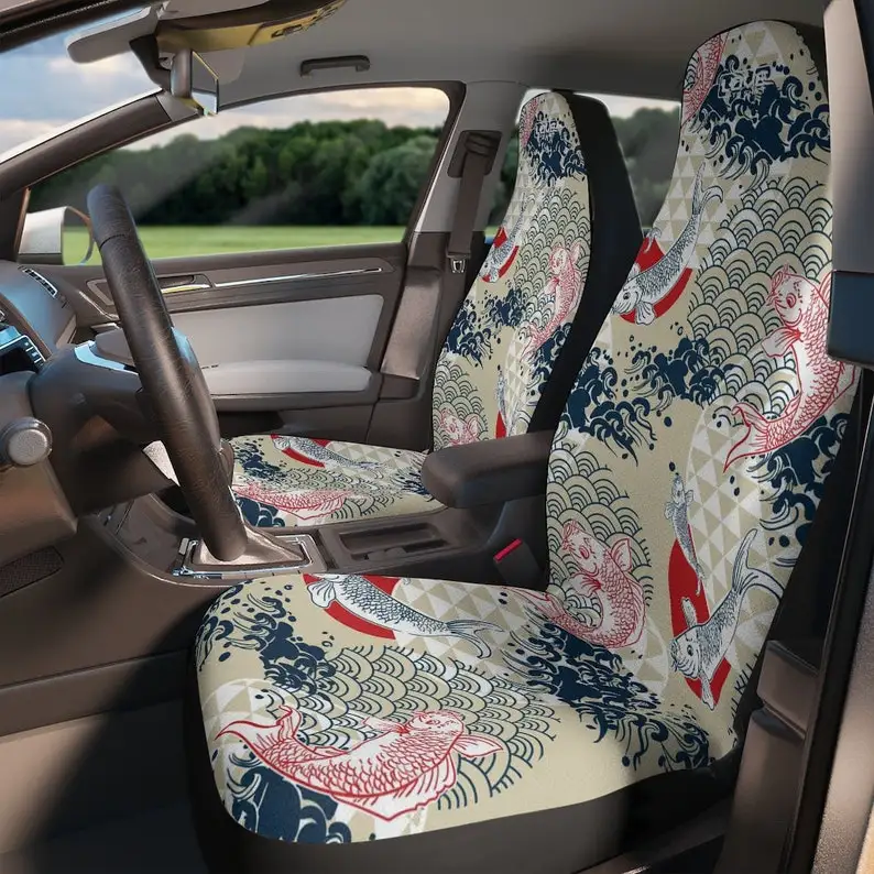 Car Seat Covers, Interior Car Decor, Car Seat Protector, Koi Fish Japanese Waves Boho Car Accessories Unisex Comfortable Seat Co
Car Seat Covers, Interior Car Decor, Car Seat Protector, Koi Fish Japanese Waves Boho Car Accessories Unisex Comfortable Seat Co