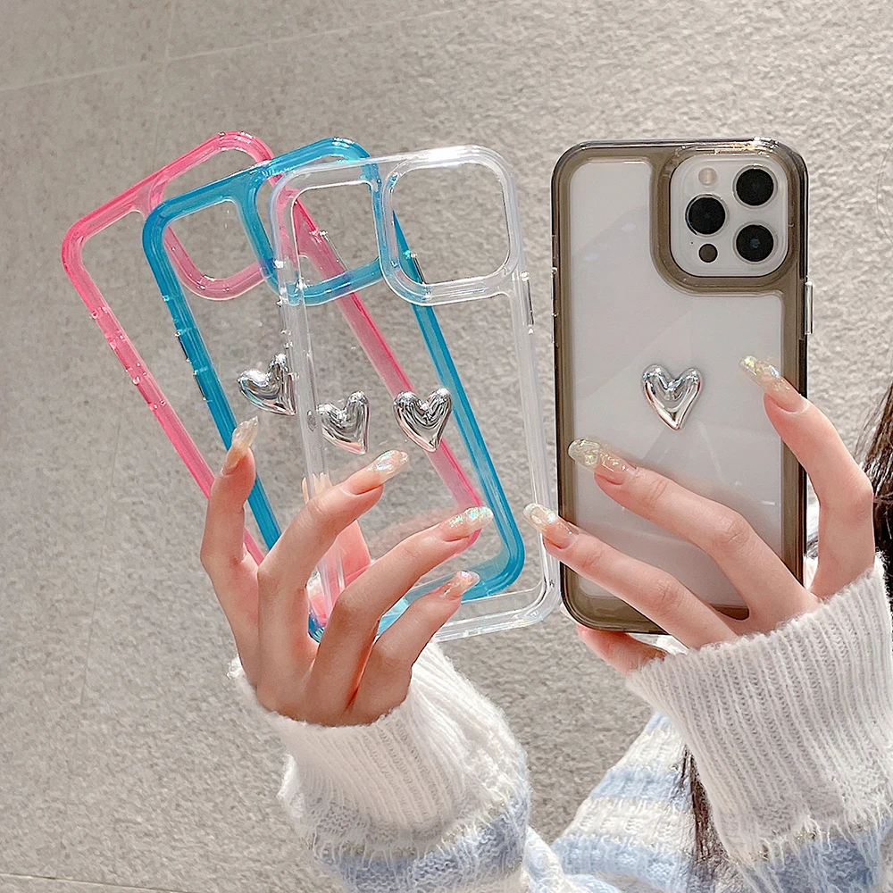Luxury Cute 3D Silver Love Heart Phone Case For iPhone 13 Pro Max 12 Pro 11 XS Max XR 7 8 Plus Soft TPU Clear Candy Frame Cover
Luxury Cute 3D Silver Love Heart Phone Case For iPhone 13 Pro Max 12 Pro 11 XS Max XR 7 8 Plus Soft TPU Clear Candy Frame Cover