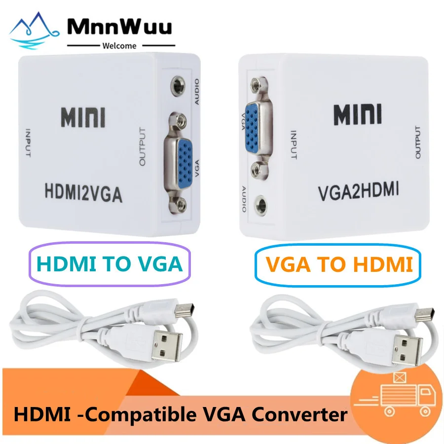 Портативный мини-конвертер HDMI-совместимый с VGA адаптер для фото-и видеоприставки