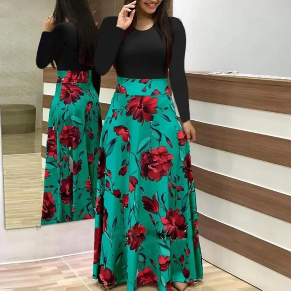 summer dress Summer Flower Dot Print Color Matching Long Sleeve High Waist Women Maxi Dress robe femme Women's Clothing 2021
summer dress Summer Flower Dot Print Color Matching Long Sleeve High Waist Women Maxi Dress robe femme Women's Clothing 2021