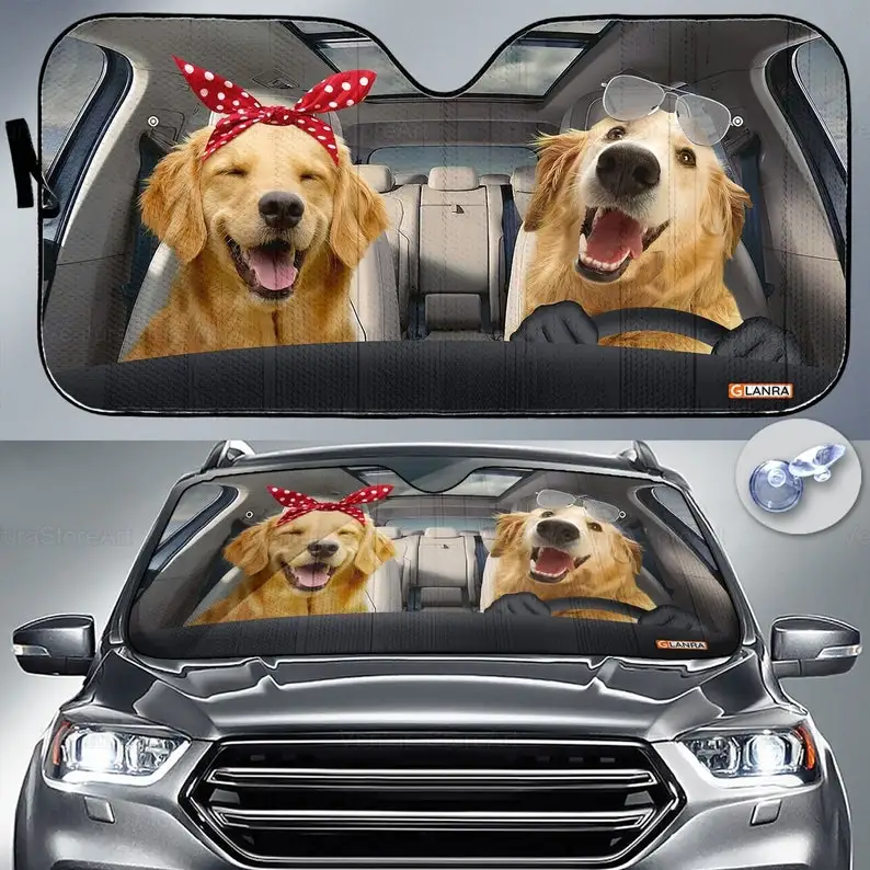 Golden Retriver Car Sunshade, Golden Lover, Golden Car Decor, Gift For Dad, Auto Sunshade, Dog Car Sun Protector
Golden Retriver Car Sunshade, Golden Lover, Golden Car Decor, Gift For Dad, Auto Sunshade, Dog Car Sun Protector