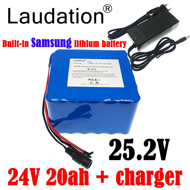 Laudation Built-in Samsung Battery 24V 20ah 6S 6P High Power 18650 Pack With 25A BMS For 25.2V Electric Bicycle + 2A Charger
Laudation Built-in Samsung Battery 24V 20ah 6S 6P High Power 18650 Pack With 25A BMS For 25.2V Electric Bicycle + 2A Charger