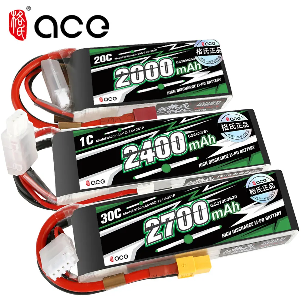 

NEW Gens ACE 2000mAh/2400mAh/2700mAh/3000mA 2S 3S 7.4 11.1V 1C 20C 30C Avionics With T/XT60 Plug Model Airplane Lithium Battery