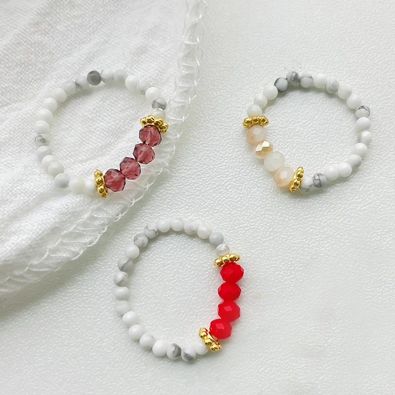 Flower Fashion Jewelry Cute Natural Stone Resizable Rings for Women Stainless Steel Gold Color Beads Rings Wholesale Party Gift
Flower Fashion Jewelry Cute Natural Stone Resizable Rings for Women Stainless Steel Gold Color Beads Rings Wholesale Party Gift