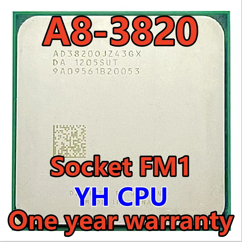 A8-Series A8-3820 2.8 A8 3820 GHz Quad-Core CPU Processor AD3820OJZ43GX Socket FM1 
A8-Series A8-3820 2.8 A8 3820 GHz Quad-Core CPU Processor AD3820OJZ43GX Socket FM1